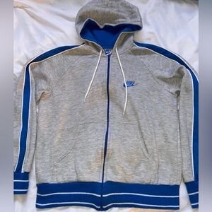 Vintage Nike Gray Tag Full Zip Embroidered Gray Hooded Sweatshirt Men's Medium